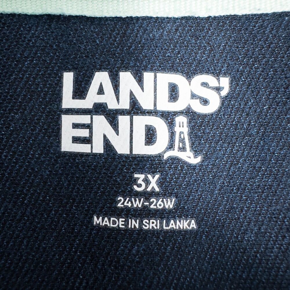 Lands End Indigo Patchwork Popover Heavyweight Sh… - image 3